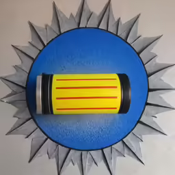 a clock made out of two metal tubes