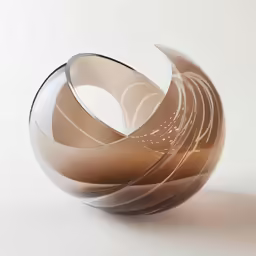 the sphere has curved glass like layers in it