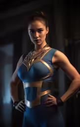a young woman is dressed as a superhero girl