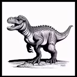 an image of a dinosaur from an article,a black and white drawing of a tyloptmus