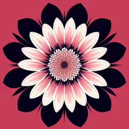 this flower has been drawn by colored pencils,an artistic image of an intricate flower on pink
