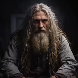 this man looks like a wizard without facial makeup