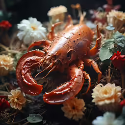a dead lobster covered in oil is shown