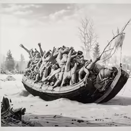 a group of people are riding in the back of a boat