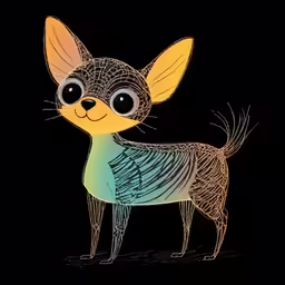 a painting with a small animal like creature