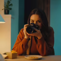 a girl taking a photo with a camera