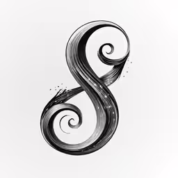 a letter s made out of brush strokes