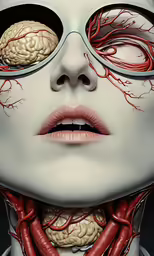 an image of a face with multiple structures inside
