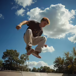 a man doing skateboard tricks in the air