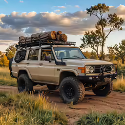 the suv has some cargo on top