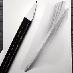 a pen and pencil sitting on a sheet of paper
