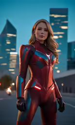 the avengers 4 cosplay is standing in a city
