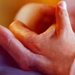 a closeup of the skin of a human hand
