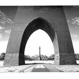 a monument that is sitting in the sand