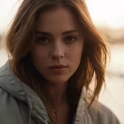 the girl is dressed in gray clothing