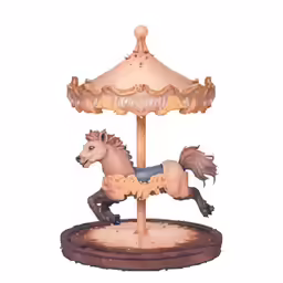 a carousel horse that has a horse figurine on it