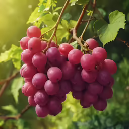 grapes are hanging in a bunch on a tree
