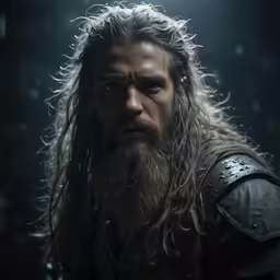 a male with long hair and piercings wearing armor