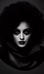 a woman with black makeup and dark make - up