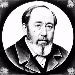 an old drawing of a man with long hair and beards