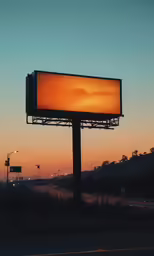 an advertisement for a new brand is set high up