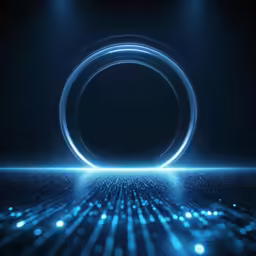 abstract motion blurry circle design with blue and white dots