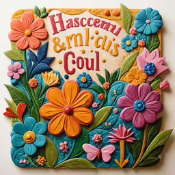 colorful colored decorative sign on a white wall
