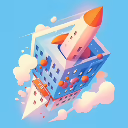 an art piece of a rocket flying through the air