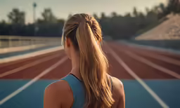 an image of a woman on the athletics field