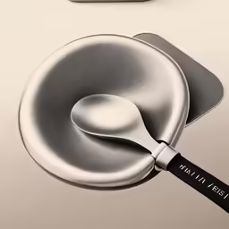 the spoon has been drawn to look like the same color as a photo