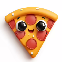 a slice of pizza topped with toppings and eyes