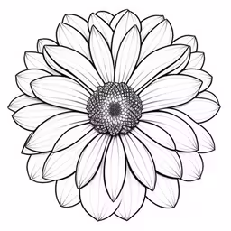 a flower drawing on white paper,an abstract drawing of a large white flower