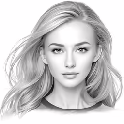 a drawing of a woman with blonde hair and makeup