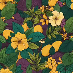 the colorful background with various types of flowers and leaves