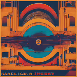 an art photo showing an abstractally colored photo,a photo of a yellow train car with a blue tunnel