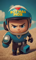 a very cute looking character in a blue uniform