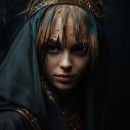 a close up of a person wearing a hood