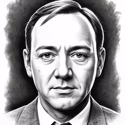 the man is looking very serious in this black and white photo