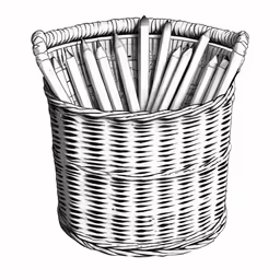 a large basket that is made with wicker