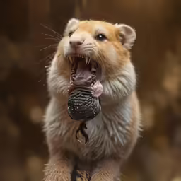 a close up of an animal with its mouth open
