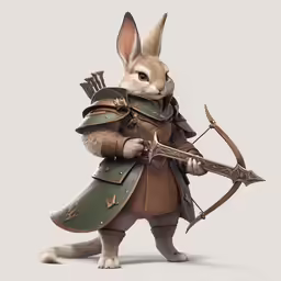 the rabbit is holding an arrow and wearing a suit