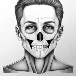 an image of a man with a skull face