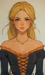 a drawing of a woman with blonde hair