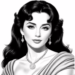 a black and white photo of a woman with a tiara