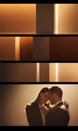 two people are standing close to each other