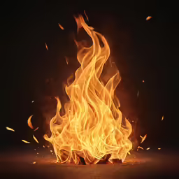 a fire is burning with many flames and flame