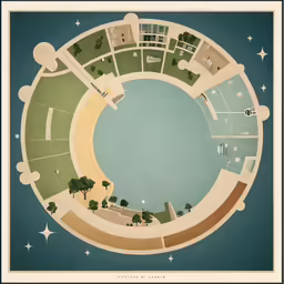 this poster shows the circular structure of a city