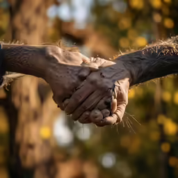 two hands holding each other while they hold each other