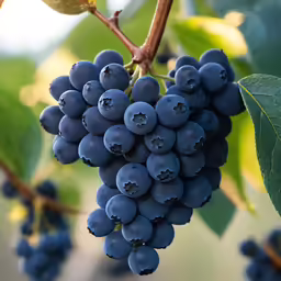 grapes hang from the leaves of an organic tree