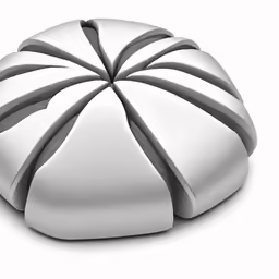 a silver pillow with a black stripe on it